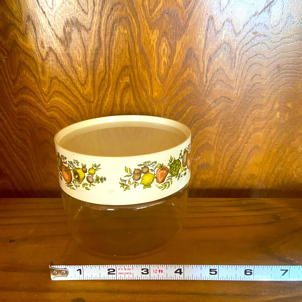 Vintage- Retro Spice of Life Clear glass storage jar Corning Pyrex